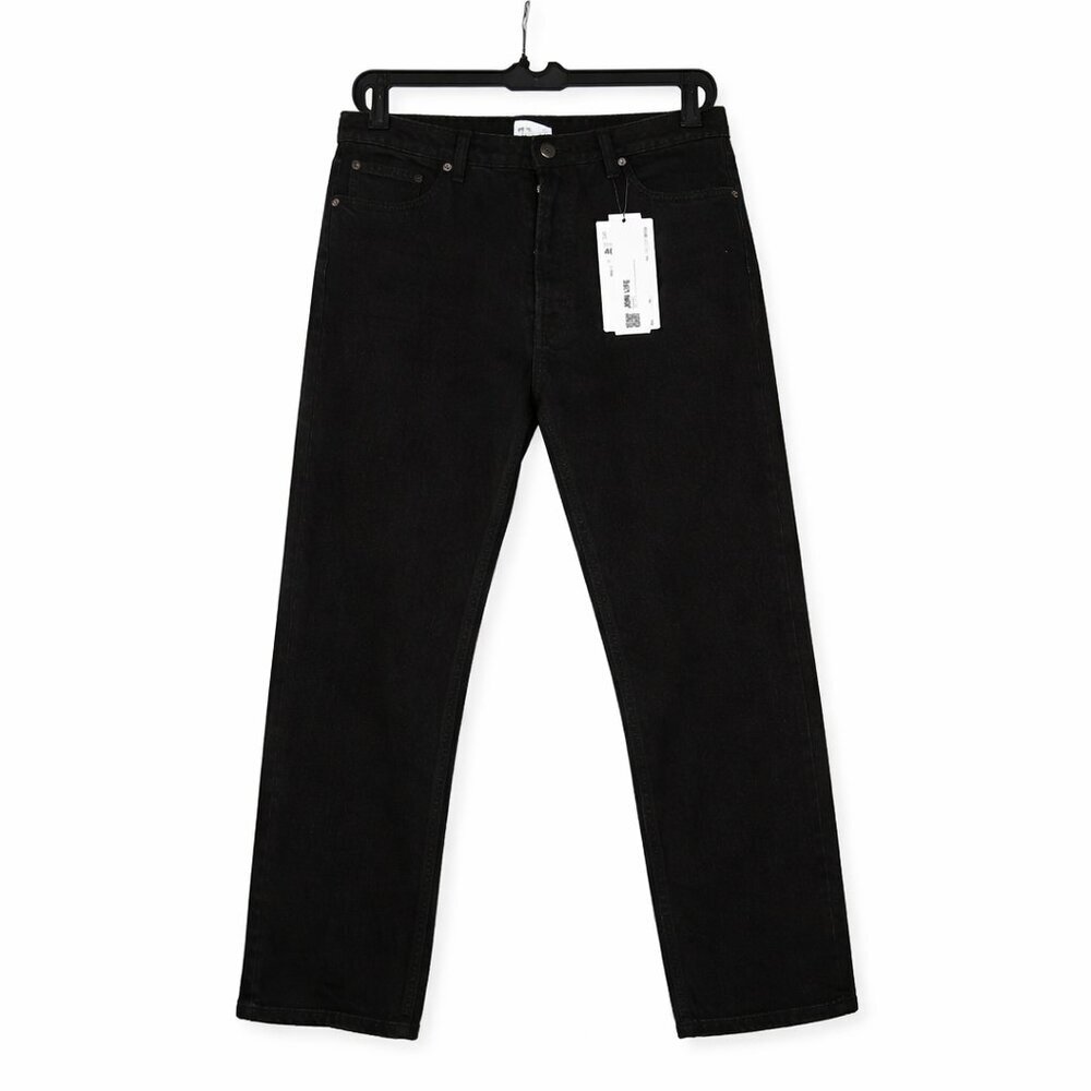 NWT ZARA High Rise Ankle Length Button Fly Black Jeans Size 14
